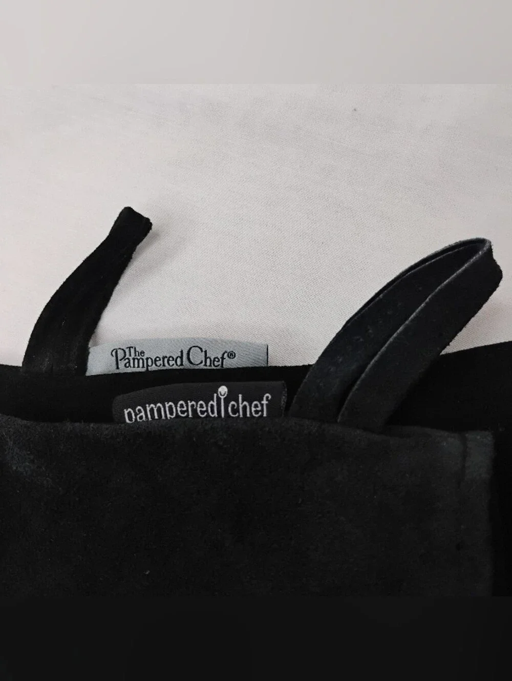 Vintage The Pampered Chef Black Suede Oven Mitts BBQ Grill Gloves Heat Resistant